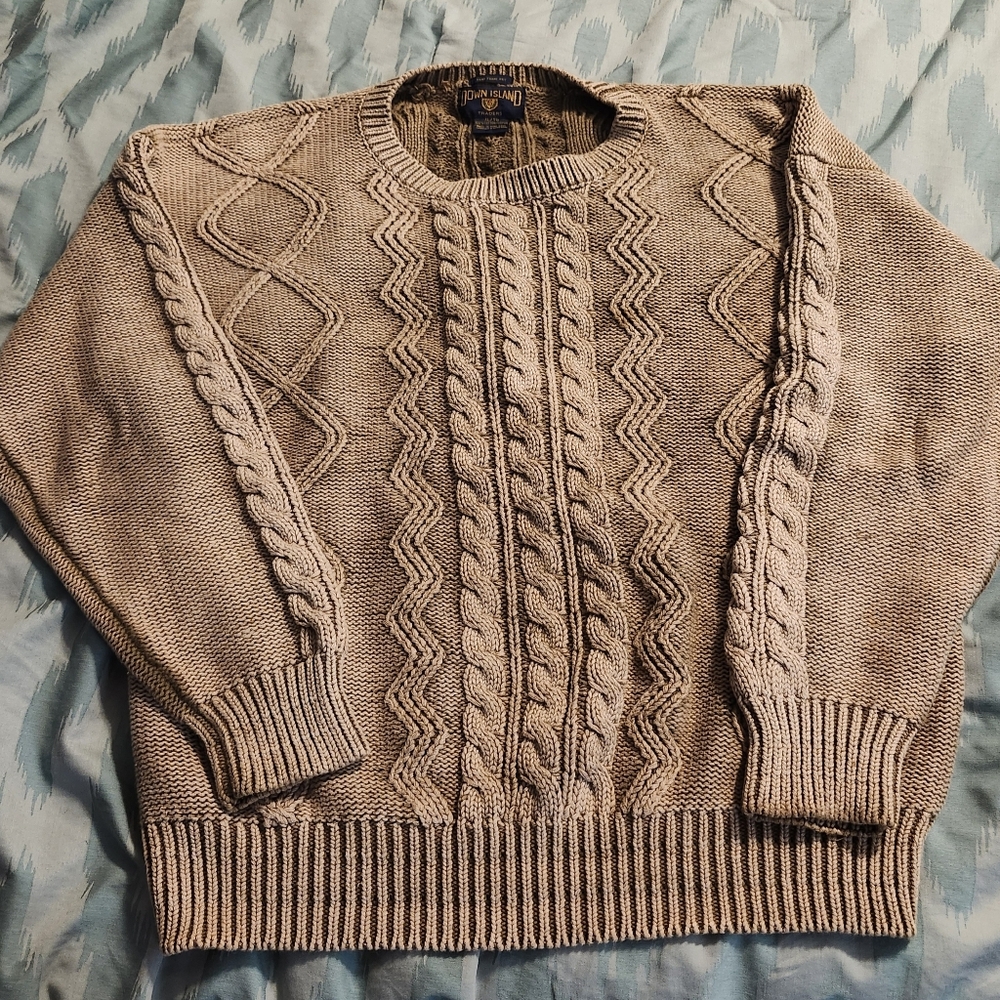 Down Island Traders Vintage Rare Hand Knit Sweater Men's Size‎ XL 80's/90's
